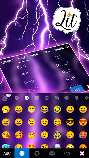 Purple Lightning Keyboard Back Screen 3