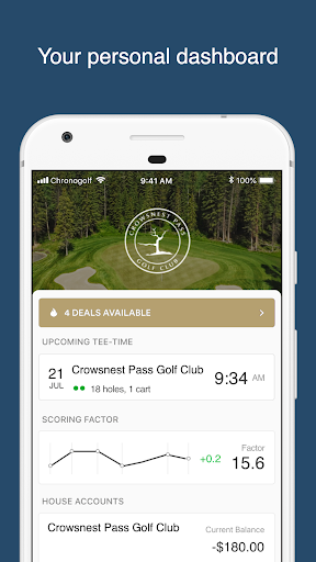 Android application Crowsnest Pass Golf Club screenshort