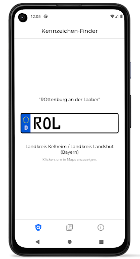 Android application CarLib: Kennzeichen-Suche screenshort