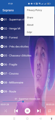 Android application Soprano Sans internet screenshort