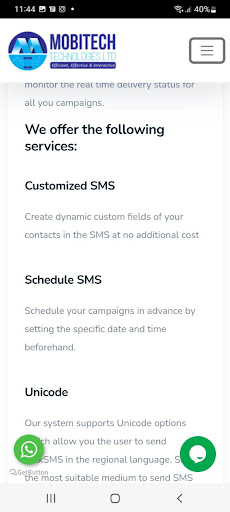 Mobitech Bulk Sms @0.35 Screen 3