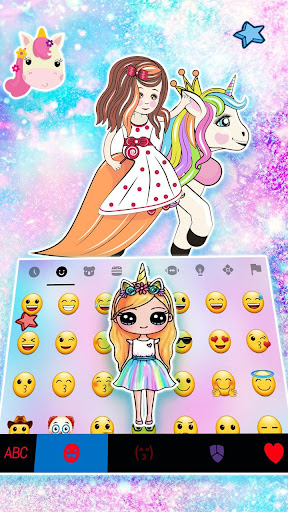 Galaxy Unicorn Girl Keyboard T Screen 3