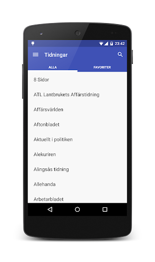 Android application Tidningar i Sverige screenshort