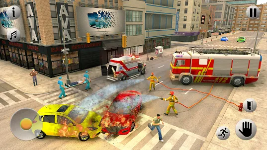 911 سيارة إطفاء للطوارئ