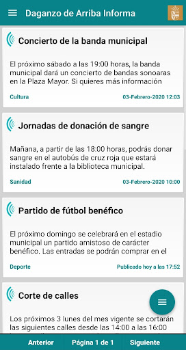 Android application Daganzo de Arriba Informa screenshort