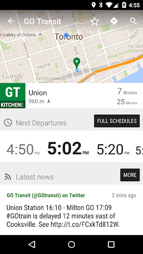 GO Transit Train - MonTransit Screen 2