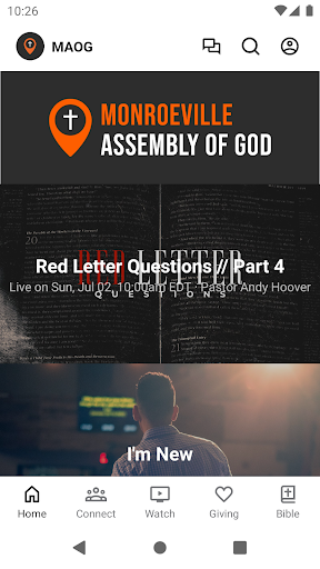 Android application Monroeville Assembly of God screenshort