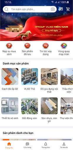 Android application Takamart vật liệu xây dựng screenshort