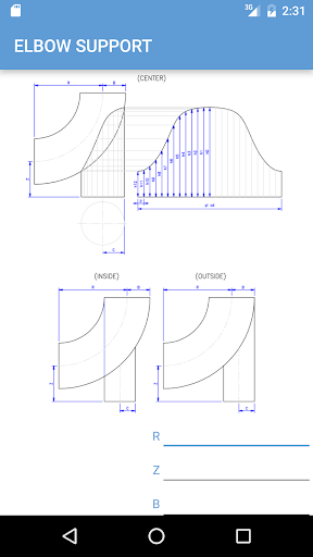 Pipe cutting calculator Screen 2