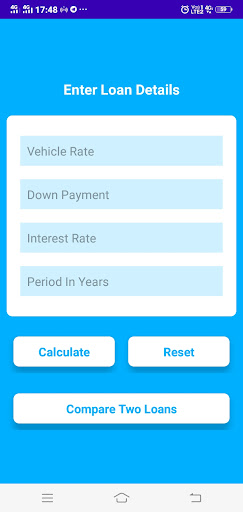 Vehicle Loan EMI Calculator Screen 2