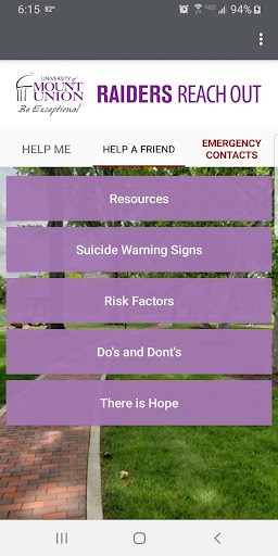 Android application Mount Union Raiders Reach Out screenshort