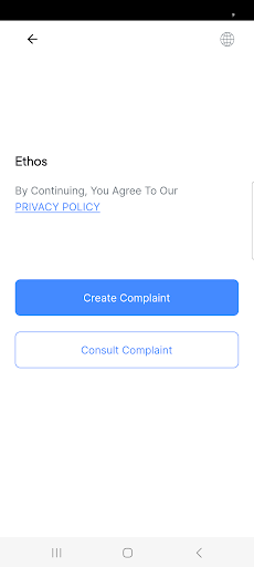 Android application Ethos Control screenshort