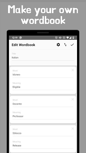 Cloudy: wordbook widget Screen 3