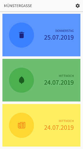 Android application Abfallkalender Bern screenshort