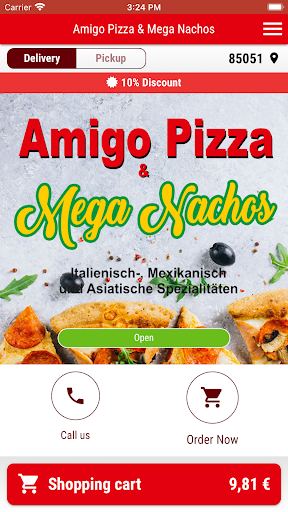 Android application Amigo Pizza & Mega Nachos screenshort