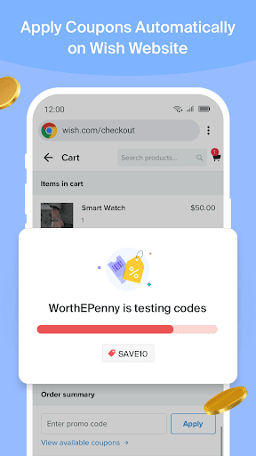 Automatic Coupons for Wish Screen 3