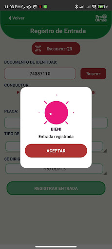 Android application Garita Control APP screenshort