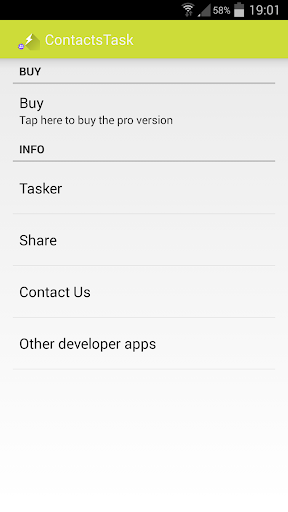 Android application ContactsTask screenshort