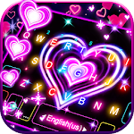 Cover Image of Download Neon Lights Heart Keyboard Theme 2.0 APK