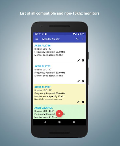 Android application Monitor 15 khz screenshort
