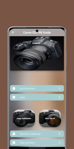 Android application Canon EOS R6 Guide screenshort