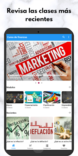 Android application Curso de Finanzas y economía screenshort