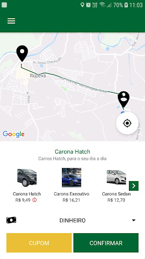 Android application CARONA VIP – APP DO PASSAGEIRO screenshort
