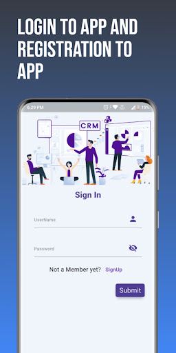 Android application CRM screenshort