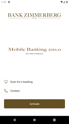 Android application Mobile Banking Bank Zimmerberg screenshort