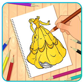 Princess dress drawing easy hotsell