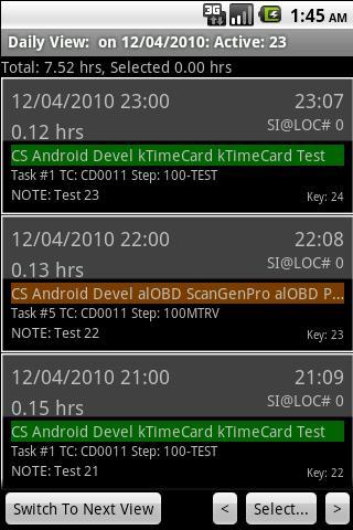 kTime Card Screen 2