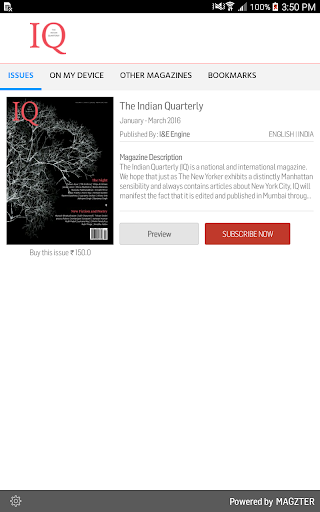 Android application The Indian Quarterly screenshort