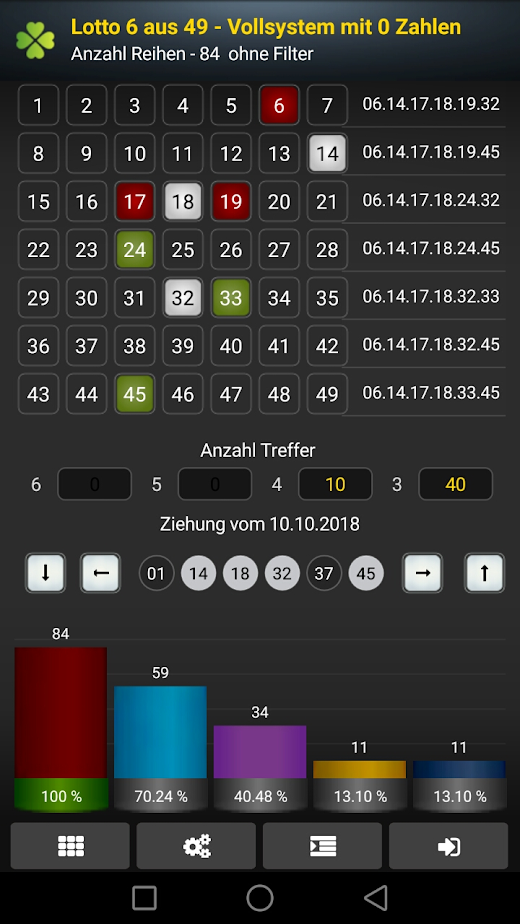 Android application Lotto Statistik Pro screenshot