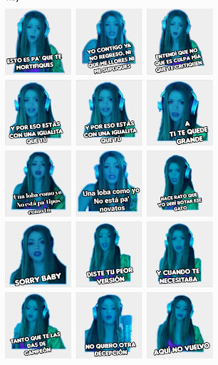 Android application Shakira Bzrp stickers screenshort