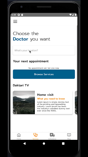 Daktari Nyumbani (Patient) Screen 3