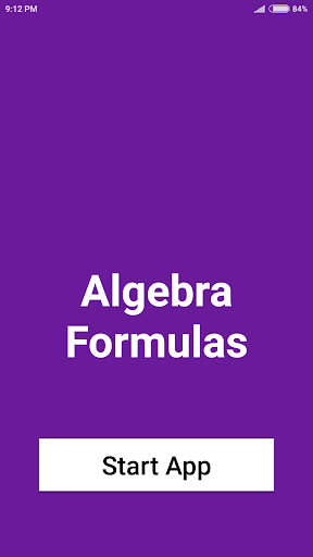 Android application Algebra Formulas screenshort