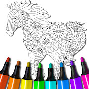 Animal coloring mandala pages