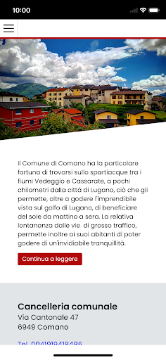 Android application Comune di Comano screenshort