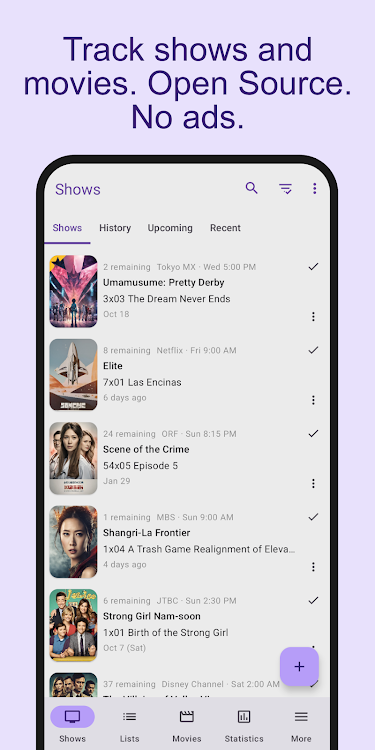 SeriesGuide: show manager - New - (Android)