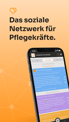 Android application Curawork: Dein Pflege-Netzwerk screenshort