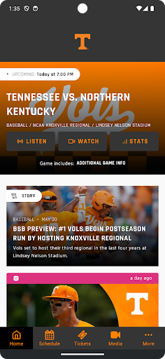 Screenshot of Tennessee Athletics