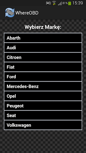 Android application Where is OBD screenshort
