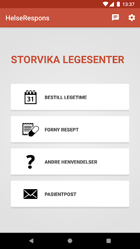 Android application HelseRespons screenshort