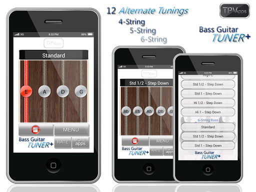 Android application Bass Guitar Tunings screenshort