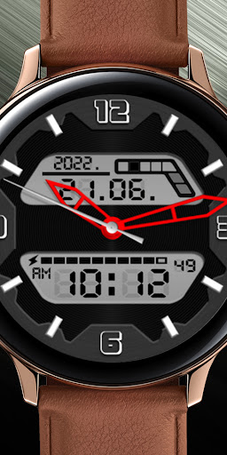 Android application Digital with red watch hands screenshort