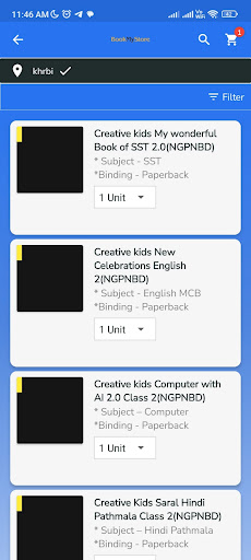 Android application BookMyStore screenshort