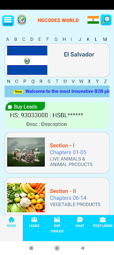 Android application HScodes@Exporters&Importers screenshort