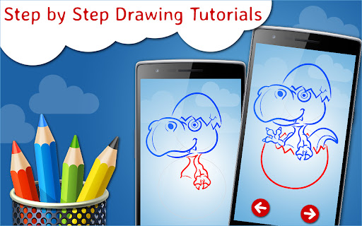 Android application How to Draw Dinosaurs Lesson screenshort