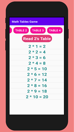 Math Tables Game Screen 3
