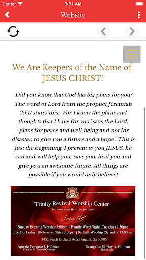 Trinity Revival Worship Center Screen 3